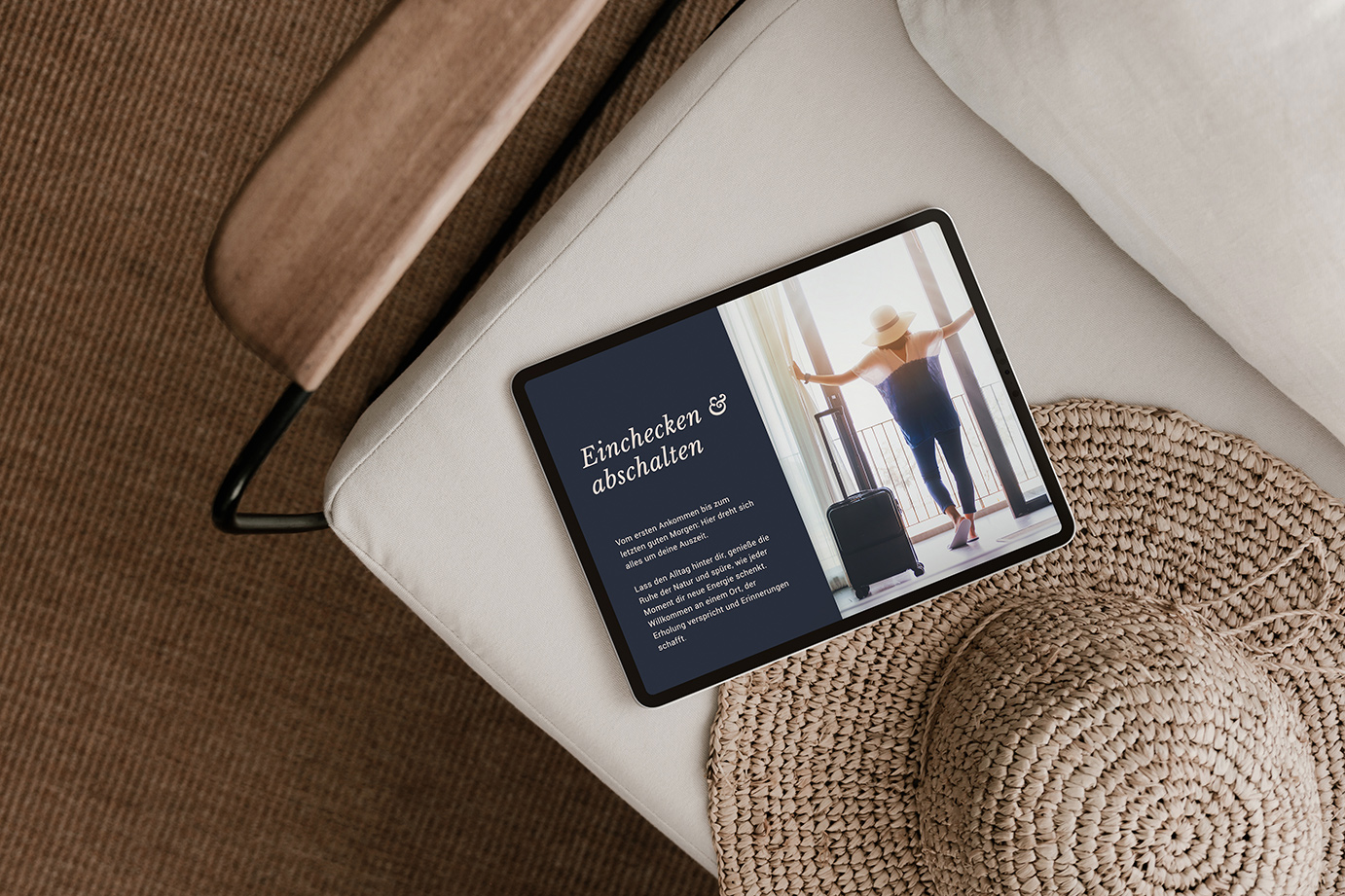 Tablet mit Webseitenbeispiel